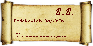 Bedekovich Baján névjegykártya